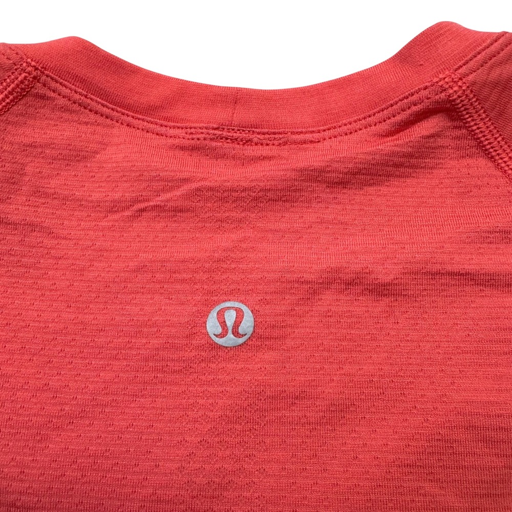Lululemon Size 10 Swiftly Tech Short Sleeve Shirt Top Orange Red Gorpcore - Picture 2 of 8